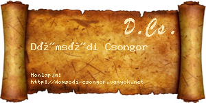 Dömsödi Csongor névjegykártya
